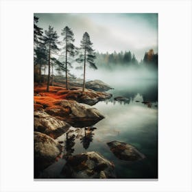 Misty Autumn Forest Canvas Print