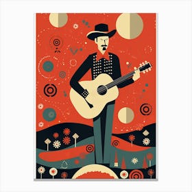 Cowboy With Guitar 1 Canvas Print