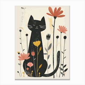 Cat In Flowers 3 Canvas Print