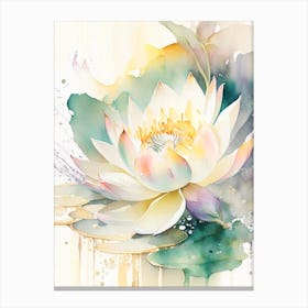 Lotus Flower Pattern Storybook Watercolour 5 Canvas Print