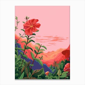 Boho Wildflower Painting Wild Petunia Canvas Print