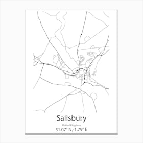 Salisbury,United Kingdom Minimalist Map Canvas Print