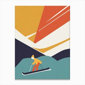 Ski Resort, Geometric Abstract Art Canvas Print