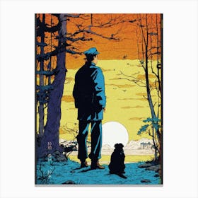 Man And His Dog Canvas Print