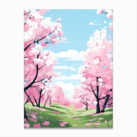 Blossoming Cherry Trees - Landscape Canvas Print