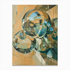 A Painting From Dali Spheres By Person, In The Style Of Emotive Figural Distortions, Blue And Beige, Francois Schuiten, Polished Metamorphosis, Caravaggesque, Victor Moscoso, Anne Bachelier Lienzo