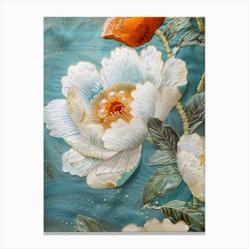 Peony Flower Painting Canvas Print