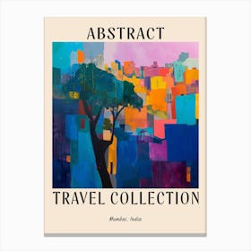 Abstract Travel Collection Poster Mumbai India 3 Canvas Print