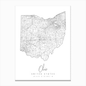 Ohio Minimal Street Map Canvas Print