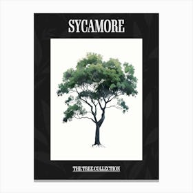 Sycamore Tree Pixel Illustration 1 Poster Canvas Print