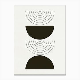 Shapes and Lines - Black 02 Canvas Print