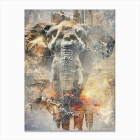 Poster Elephant African Animal Illustration Art 01 Canvas Print