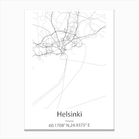 Helsinki,Finland Minimalist Map Canvas Print