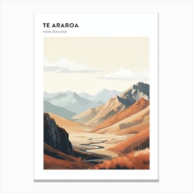 Te Araroa New Zealand 2 Hiking Trail Landscape Poster Canvas Print