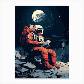 Astronaut Reading The News Canvas Print