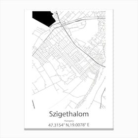 Szigethalom,Hungary Minimalist Map Canvas Print