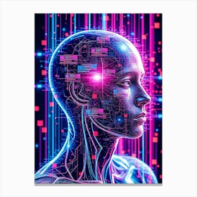 Cyborg Matrix Style Illustration Canvas Print