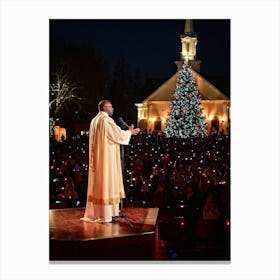 An Intimate Sunday Service Setting Imbued With The Essence Of Spiritual Surrender And Christmas Gra (2) 1 Canvas Print