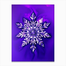 Snowflake On Purple Background Canvas Print