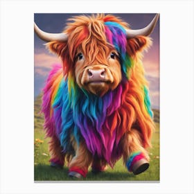 Rainbow Cow 3 Canvas Print