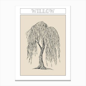 Willow Tree Minimalistic Drawing 3 Poster Canvas Print