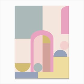 Modern Pastel Architectural Geometric Shapes Art Canvas Print