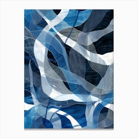 Abstract Blue And White Painting Canvas Print