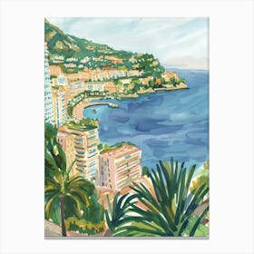Travel Poster Happy Places Monaco 3 Canvas Print