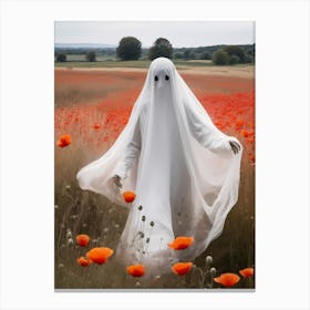 Ghost In The Poppy Fields Painting (1) Canvas Print