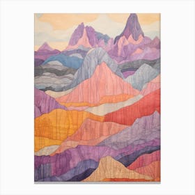 Ben Alder Scotland 1 Colourful Mountain Illustration Canvas Print