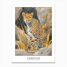 Cheetah Precisionist Illustration 2 Poster Canvas Print