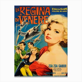 Zsa Zsa Gabor, Scifi Movie Poster,, Reign On Venus Canvas Print