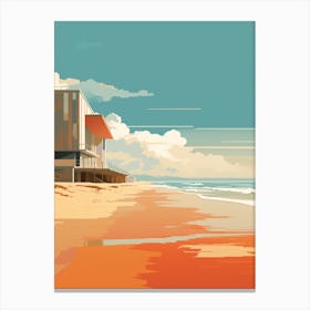 Art Holkham Bay Beach Norfolk Mediterranean Style Illustration 1 Canvas Print