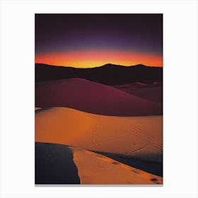 Retro Sunset At Sahara Desert Canvas Print