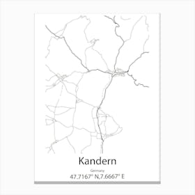 Kandern,Germany Minimalist Map Canvas Print