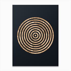 Abstract Geometric Gold Glyph on Dark Teal n.0026 Canvas Print