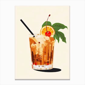 Illustration Mai Tai Floral Infusion Cocktail 6 Canvas Print
