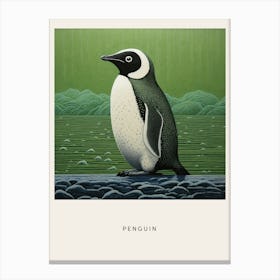 Ohara Koson Inspired Bird Painting Penguin 2 Poster Canvas Print