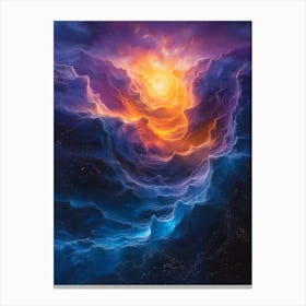 Nebula Bichromatic, Surrealism, Impressionism Canvas Print