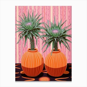 Mexican Style Cactus Illustration Ferocactus Cactus 4 Canvas Print