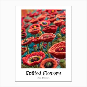 Knitted Flowers Red Poppies 2 Canvas Print