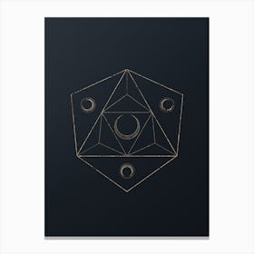 Abstract Geometric Gold Glyph on Dark Teal n.0203 Canvas Print