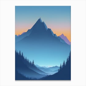 Misty Mountains Vertical Composition In Blue Tone 127 Canvas Print