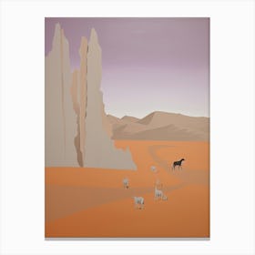Dasht E Kavir (Great Salt Desert)   Iran, Contemporary Abstract Illustration 1 Canvas Print