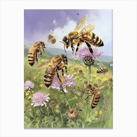 Africanized Honey Bee Storybook Illustration 16 Canvas Print