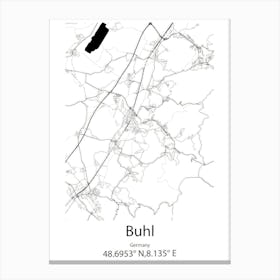 Buhl,Germany Minimalist Map Canvas Print