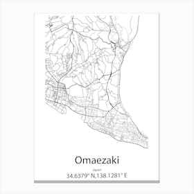 Omaezaki,Japan Minimalist Map Toile