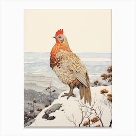 Bird Illustration Grouse 4 Canvas Print