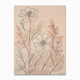 Floral Line Art Print (6) Canvas Print