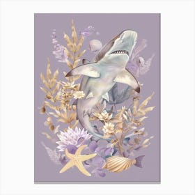 Purple Dogfish Shark Illustration 2 Canvas Print